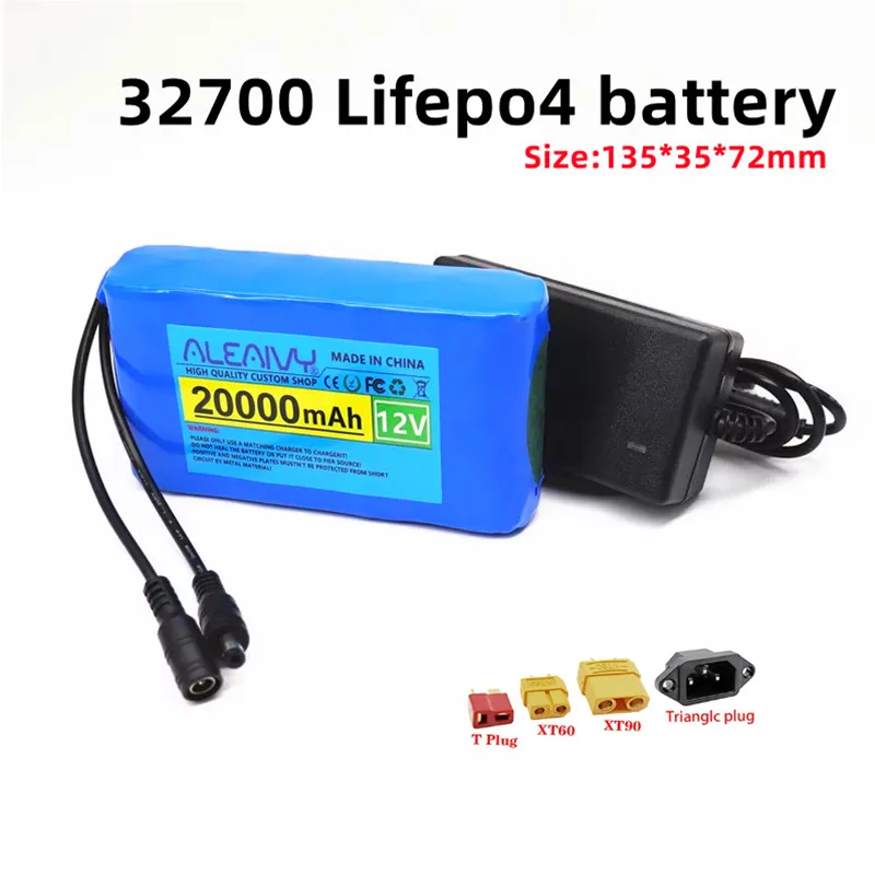 

Aleaivy 32700 LiFePO4 lithium battery pack 4S1P 12.8V for Electric boat with 40A balanced BMS and 12V UPS+charger