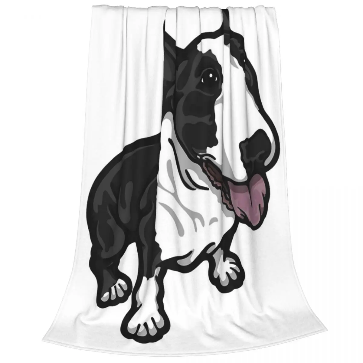 Happy Black And White Bully Blankets Flannel Breathable Sofa Throw Blankets For Couch Bedding Travel Throws Bedspread Quilt