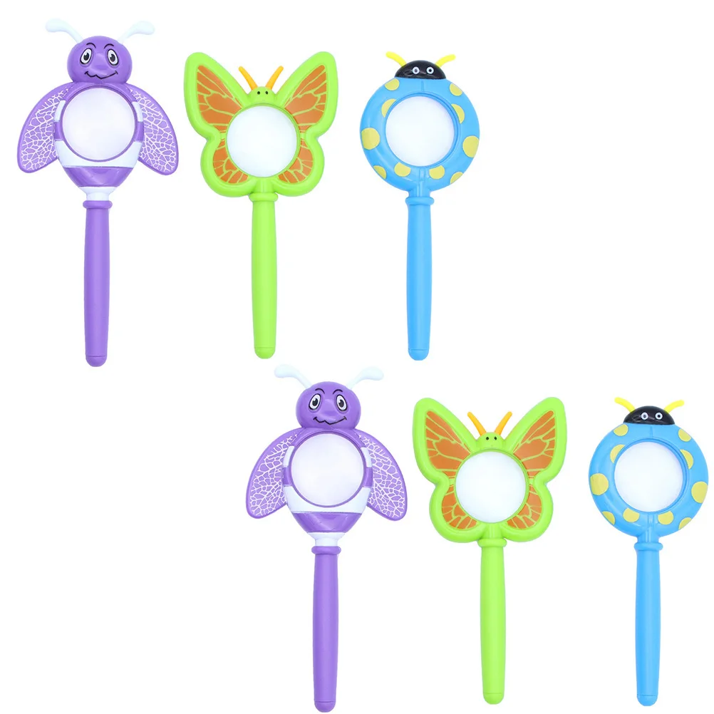 

6Pcs Handheld Magnifying Glass Kids Plastic Magnifier Insect Observation Lens High Definition Kids Magnifier Inspection Glass