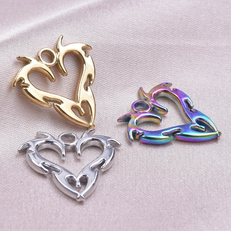 Heart Animal Dragon Charms For Jewelry Making Earring Bracelet Vintage Accessories Stainless Steel Charm DIY Viking Pendant Bulk