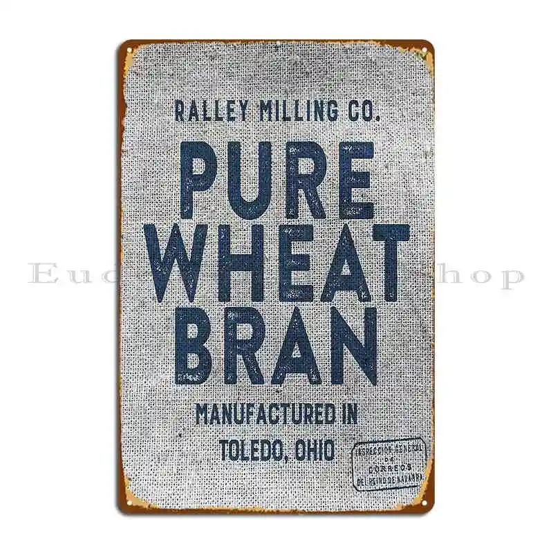 Vintage Feed Sack Wheat Bran Metal Sign Bar Cave Iron  Home Rusty Wall Decor Tin Sign Poster