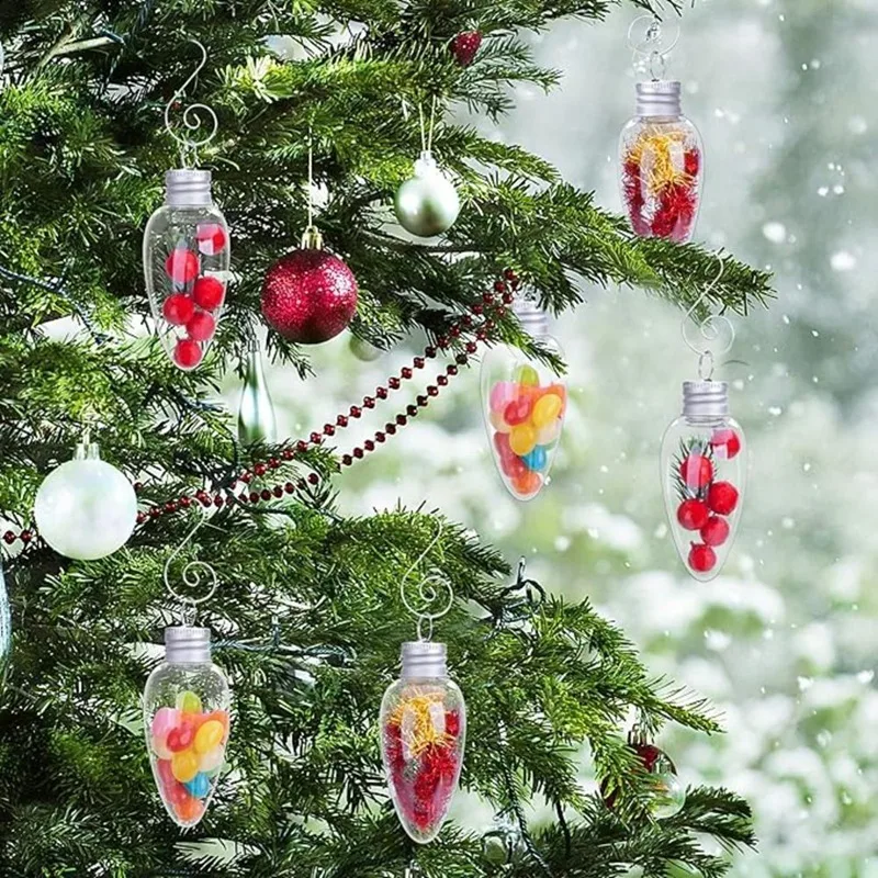 Christmas Clear Plastic Bulb Shape Ornaments Christmas Ornaments Plastic Xmas Ornaments For Xmas Home Party Decor