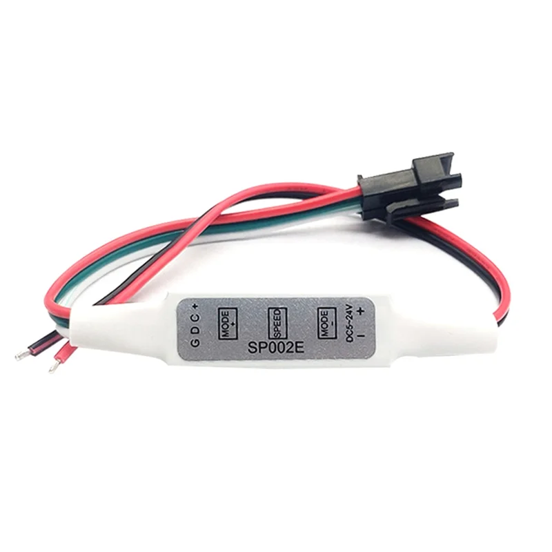 Leading-SP002E Mini-RGB-LED-Controller, intelligenter fließender Wasser-Illusion-Streifenlicht-Controller, 3-Tasten, DC 5–24 V