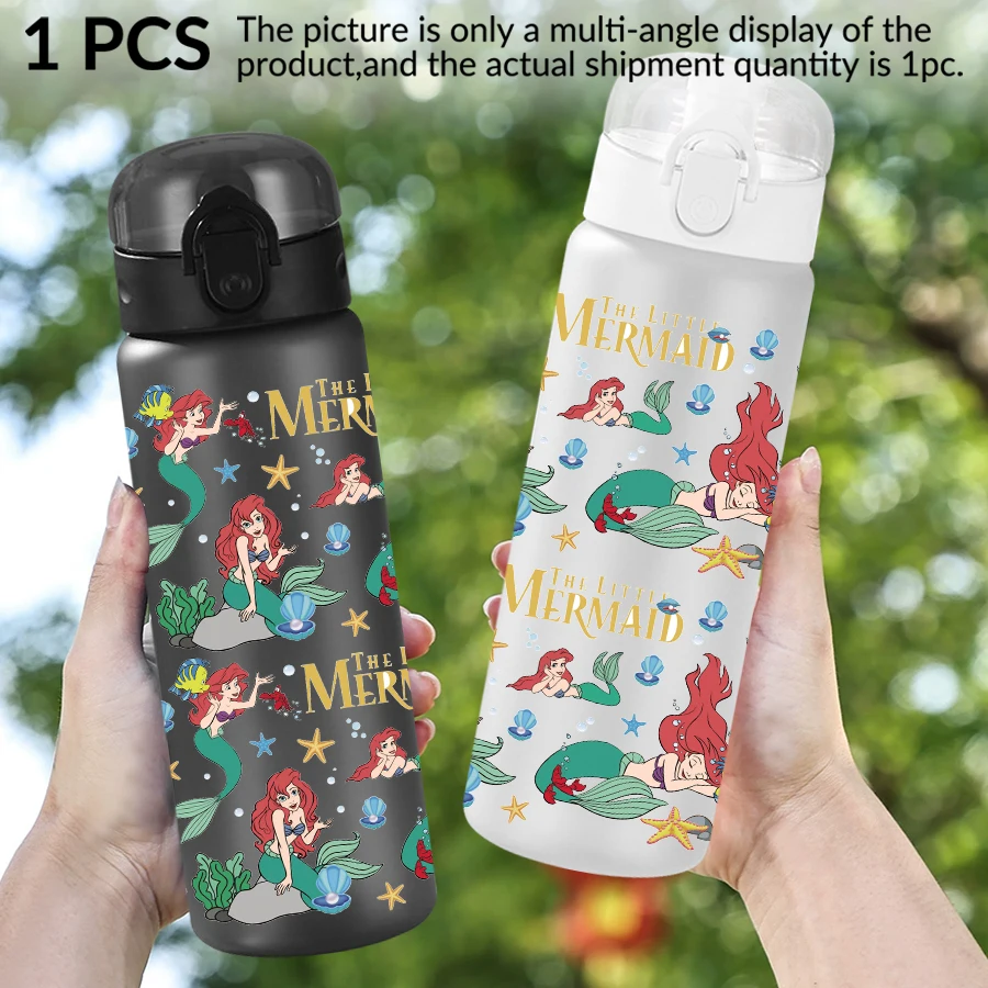 1 قطعة ديزني حورية البحر الأميرة نمط 26 أوقية زجاجة ماء بلاستيكية الرياضة في الهواء الطلق كوب ماء عيد ميلاد/العودة للوطن هدية #5