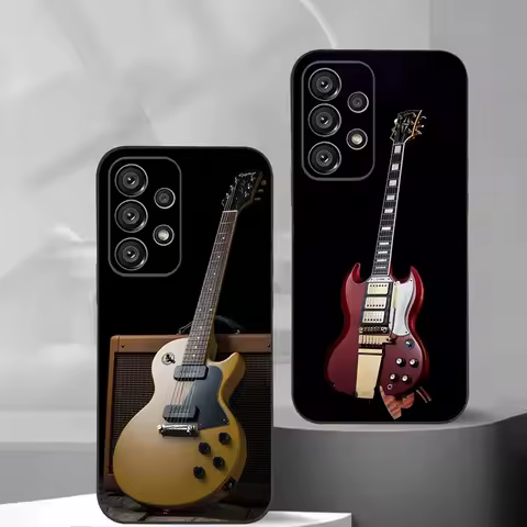 Guitar Gibson Phone Case For Samsung S25,S24,S21,S22,S23,S30,Ultra,S20,Plus,Fe,Lite,Note,10,9,5G Black Cover