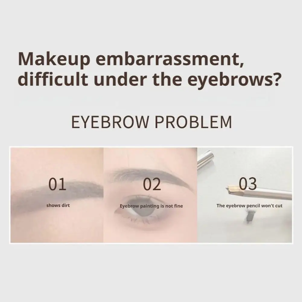 3 Farben natürliches Make-up Doppelköpfe automatischer Augenbrauenstift wasserdicht langlebig Easy Ware Augenbrauenstift mit Augenbrauenpinsel