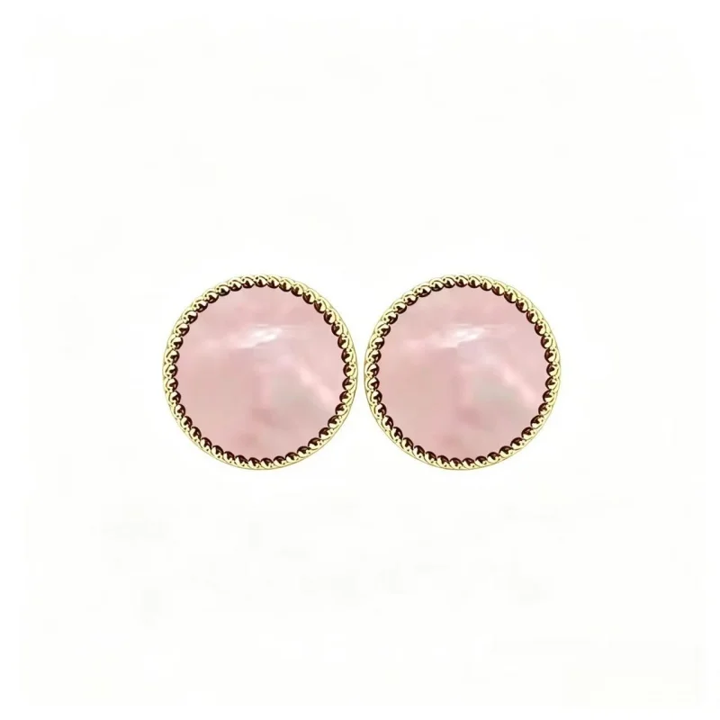 High quality best-selling three-color earrings women's lucky jewelry flower shell enamel exquisite ear studs daily matching jewe