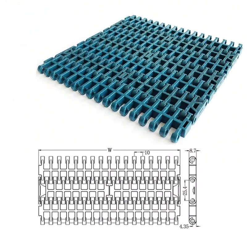 1000 series plastic flat conveyor module with flat mesh belt drive chain for conveyor system production line