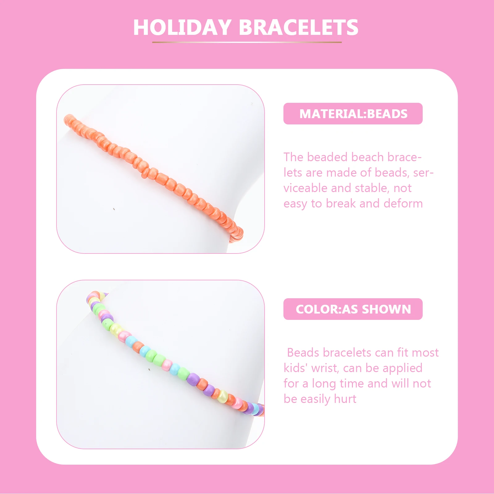 

Colorful Bead Bracelet Child Beaded Bracelets Girl Girls for Friendship Teen Jewelry
