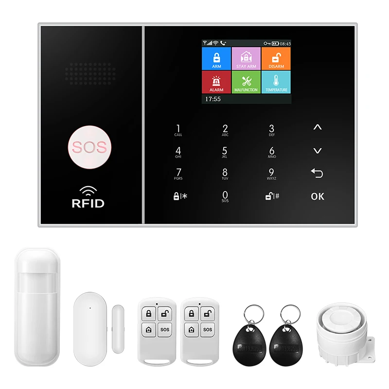 Tuya Wireless Home WIFI GSM Home Security With Motion Detector Sensor Burglar Alarm System Support Alexa & Google