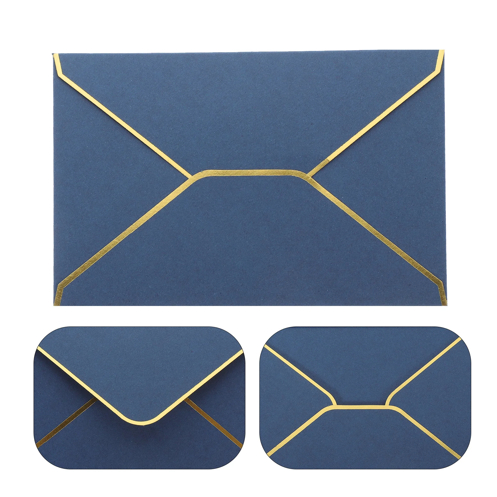 50 個ゴールドトリム封筒多機能結婚式招待状ブランクカードパーティーフェスティバル装飾招待状封筒