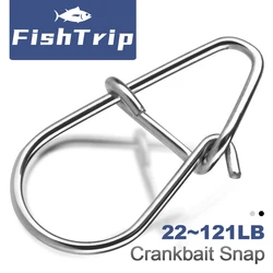 FishTrip Fishing Snap Connector Stainless Steel Fishing Carabiner Duo Lock Snap Quick Change Snap Terminal Tackle