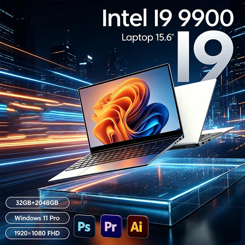 New Intel I9-9900 Ultra Slim Laptop 32GB+2TB High Speed Combo, 15.6