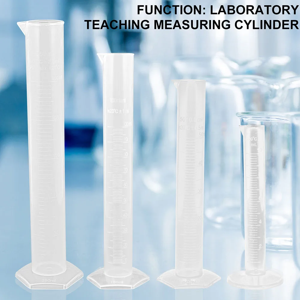 50ml Graduated Cylinder Measuring Cups Professional Plastic Accurate Scale Science Experiment Tools