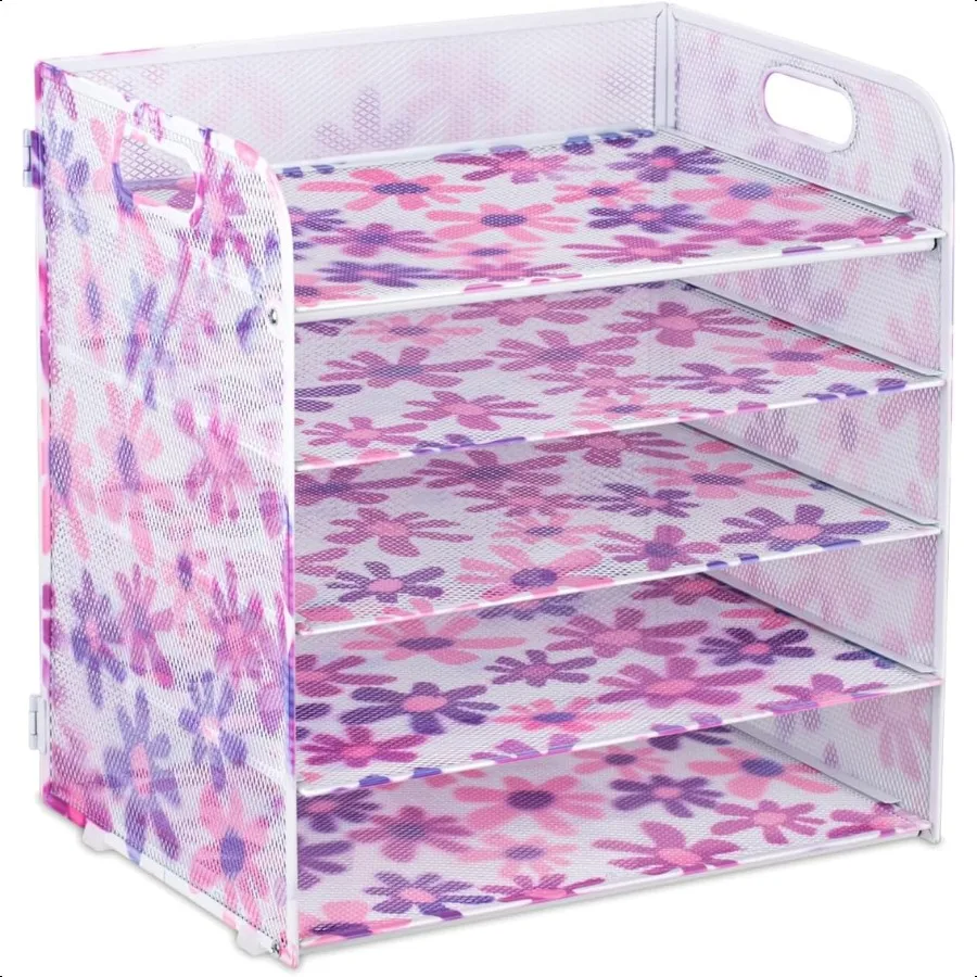 

5 Trays Desk Organizer Document Holder with Handle File Organizer Paper Organizer for Desk for Office plies Home and School Flo