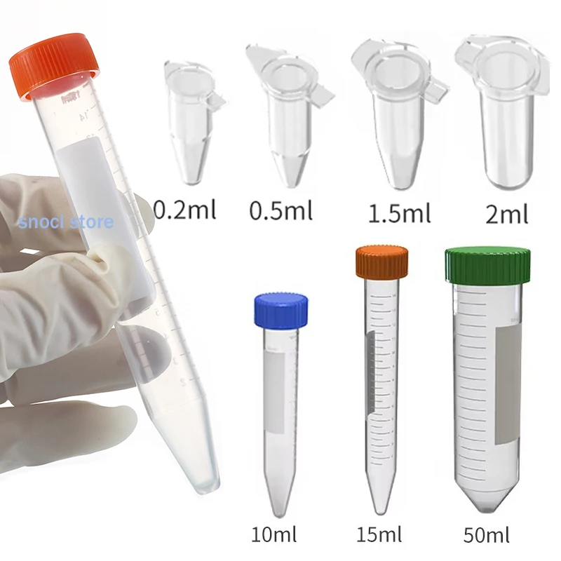 Plastic centrifuge tube micro scale pcr tube prp tube Lab equipment test tube 0.2 ml 0.5 ml 1.5 ml 2 ml 10 ml 15 ml 50ml