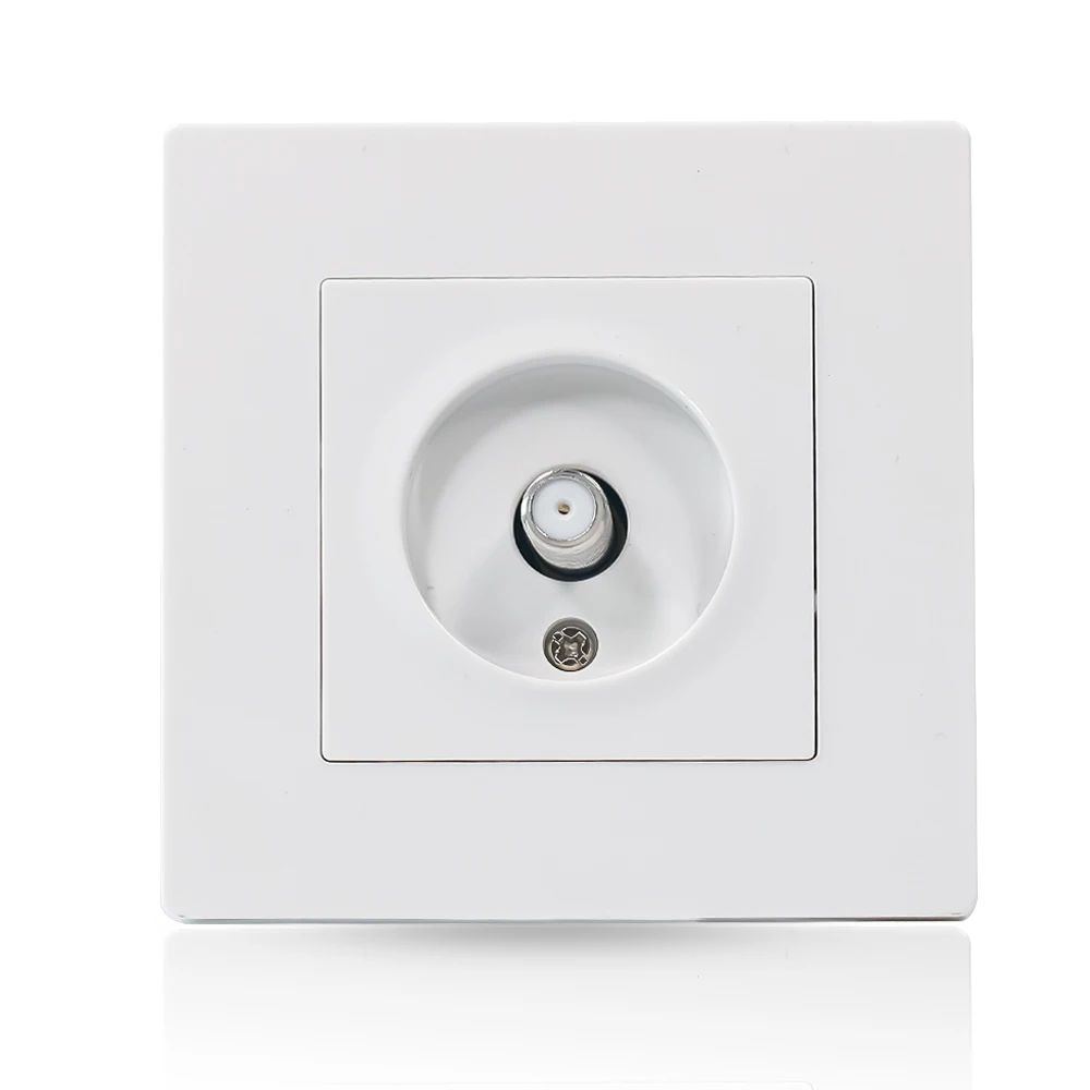 EU standard weak current socket satellite wall socket 86 type white black grey gold plastics PC panel CE RoHS certification