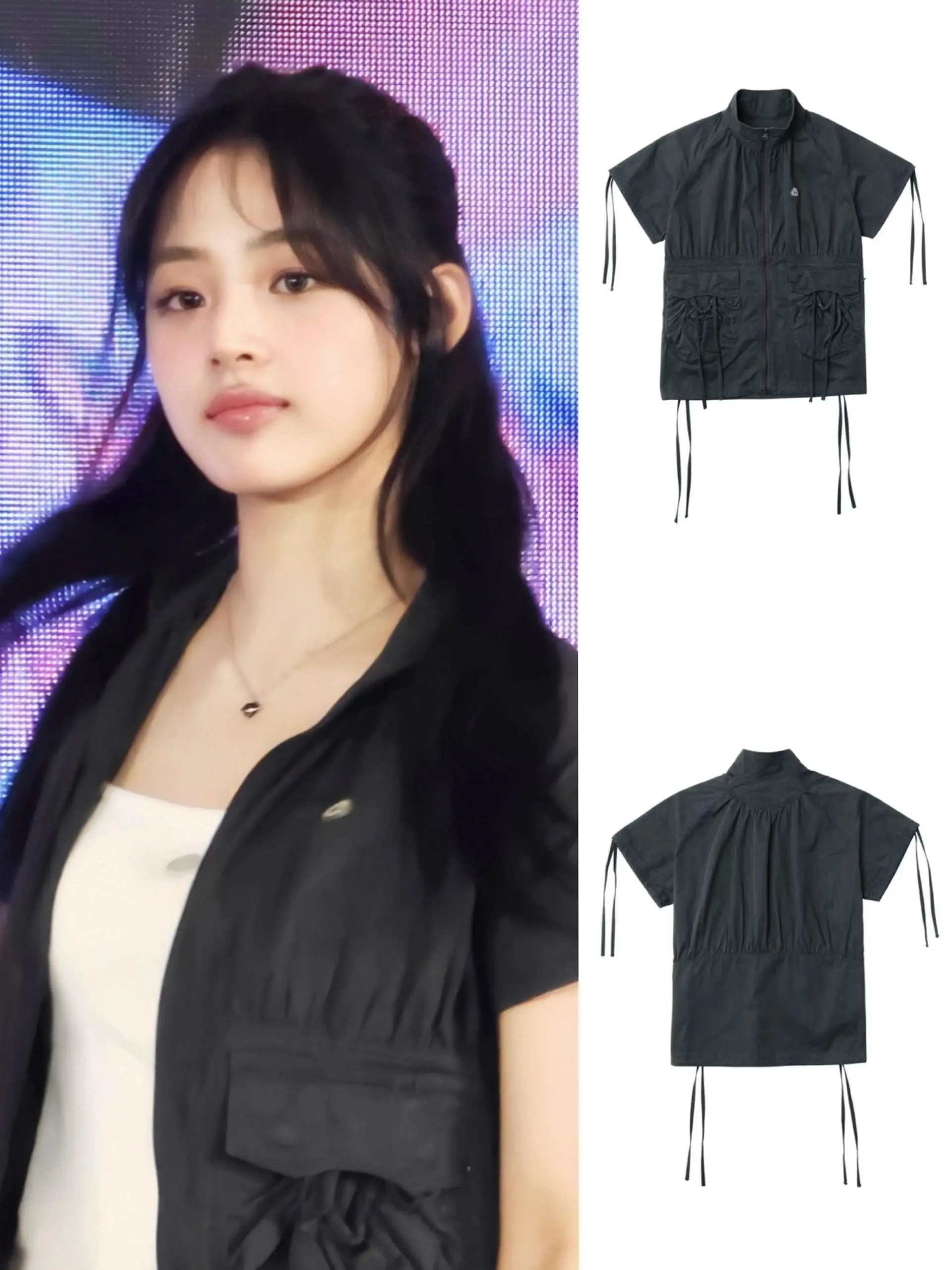 스트리트 슬레 워크웨어 여성용 여름 아우터웨어 코튼 소재 컬러 지퍼 클로...