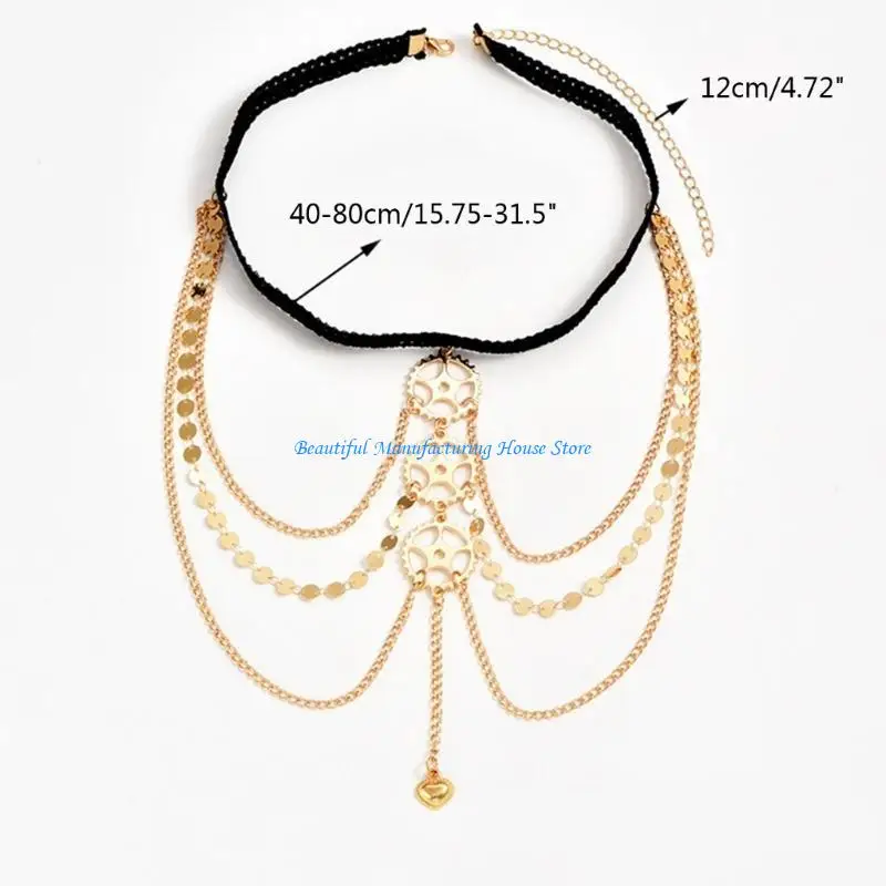 E56A セクシーな中空アウトギア太ももチェーン脚ボディチェーンハーネスパンク脚ガーターベルトファッションシーサイドクラブパーティーボディ用品