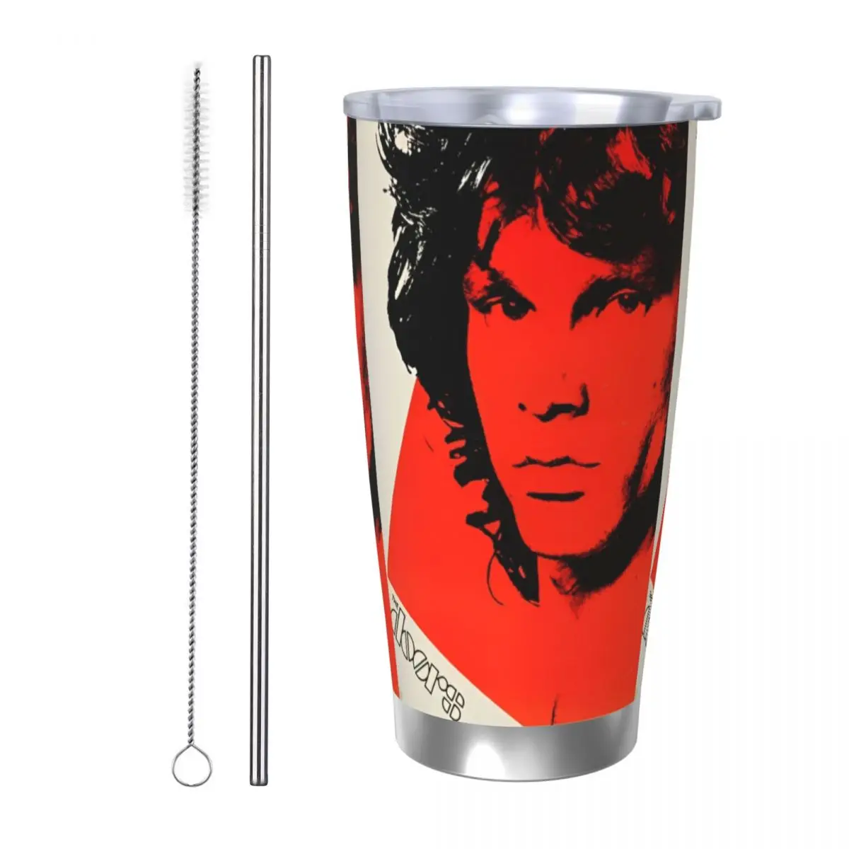 Jim Morrison Insulated Tumbler with Lid The Doors Gate Rock Band Vacuum Coffee Mugs Outdoor Travel Thermos Bottle Cups, 20oz