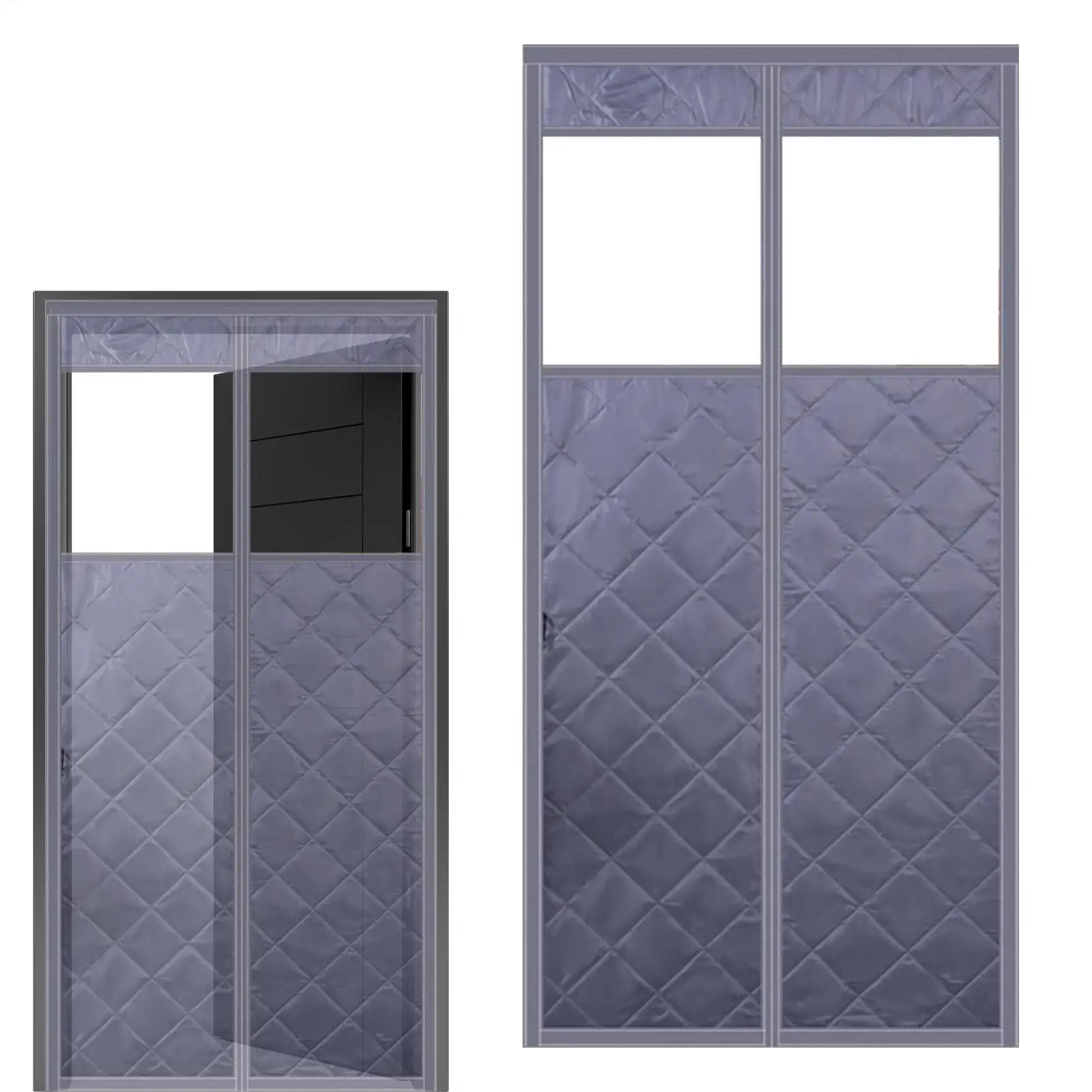 

Зимняя термокрышка для двери, изолированный экран с прозрачным окном, 36x82 дюйма, термопробка для двери для гостиной, кухни, патио