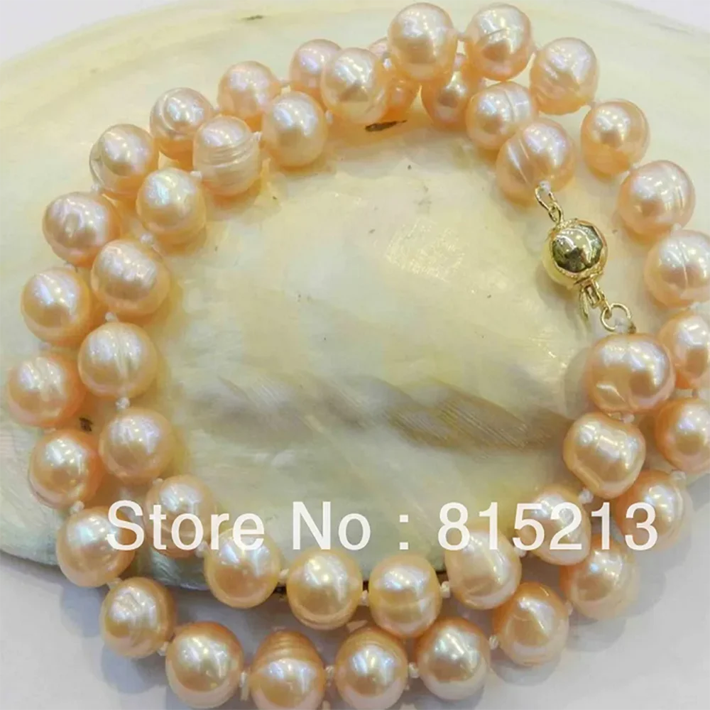 8-9mm Real Natural Pink Cultivation Pearl Necklace AAA