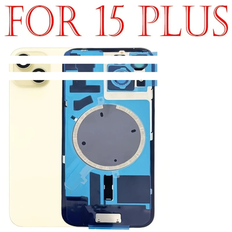 1PCS Battery Back Door Glass Cover Replacement for Iphone 15/15 Plus Back Glass Replacement Part with Magnets, Brackets image 3