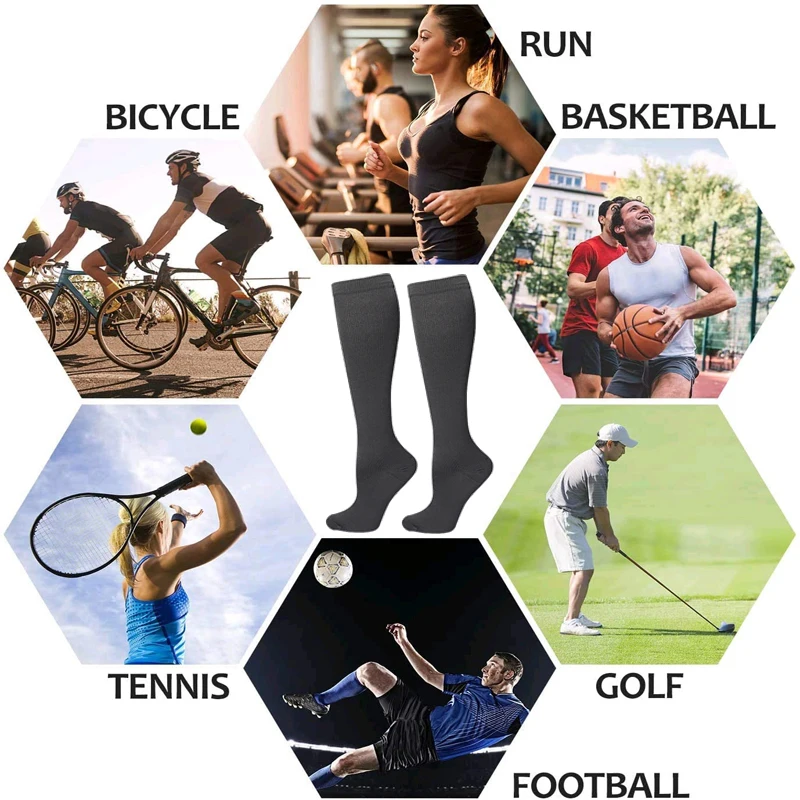 2/6 Paar medizinische Kompressionsstrümpfe für Laufen, Sport, Pflege, 20–30 mmHg, Flug, Reisen, Schwangerschaft, Ödeme, Diabetes, Krampfadern – Detail 12