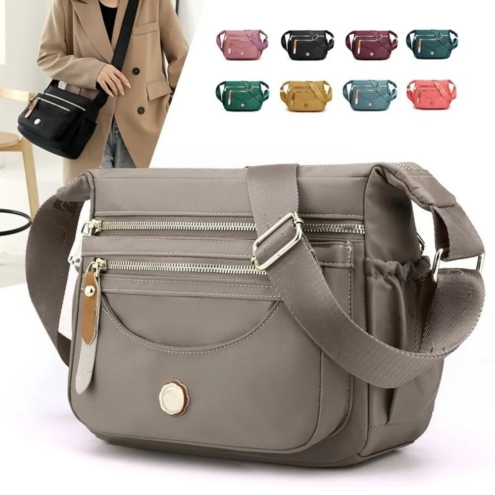 

Многослойная сумка через плечо, женская повседневная сумка для мамы, водонепроницаемая нейлоновая сумка через плечо большой вместимости.