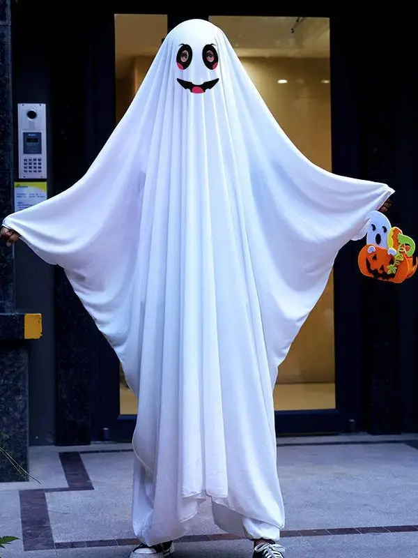 loween Ghost Costume Cloak eup Par Adult Children's Clothes Performance Outfit Polyester Material Traditional Chinese...