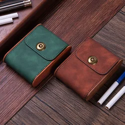 It Can Accommodate 0.7MM 20 Cigarettes With Magnetic Buckle Clamshell Vertical Solid Wood Leather Cigarette Case