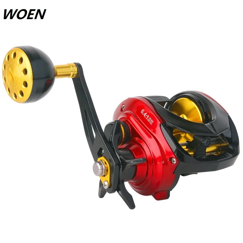 WOEN Luya drop wheel MQ400 Blast proof line Slow rock Sea fishing Iron plate fishing wheel 16 kg brake force