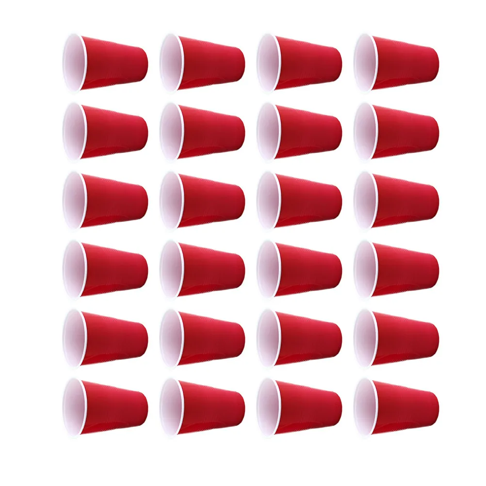 

50 шт. одноразовых пластиковых стаканов из ПП, утолщенные, для вечеринок, для пива, сока, воды, молока, чая, кофе, красные, товары для праздников