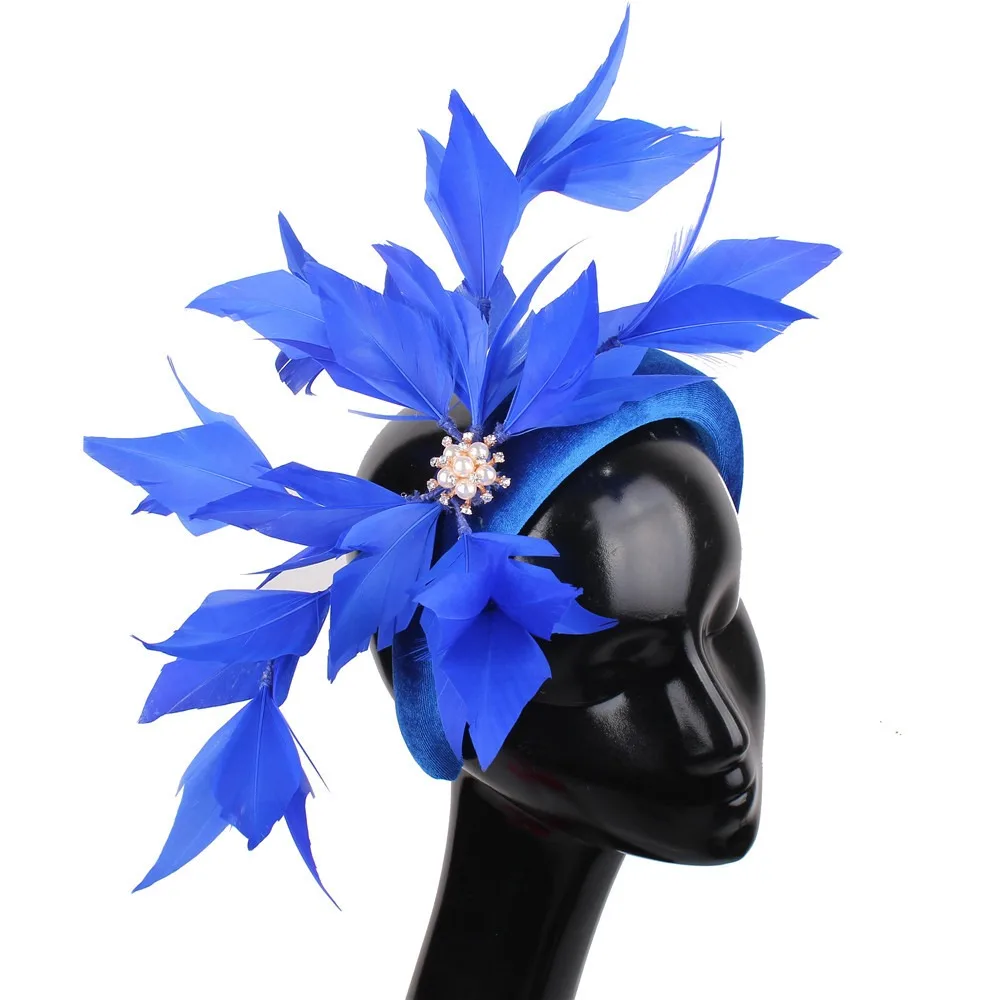 2023 New Tea Party Hats Fascinators Kentucky fascia Derby Hat Wedding Cocktail Feathers Ribbon Fascinator Hats for Women