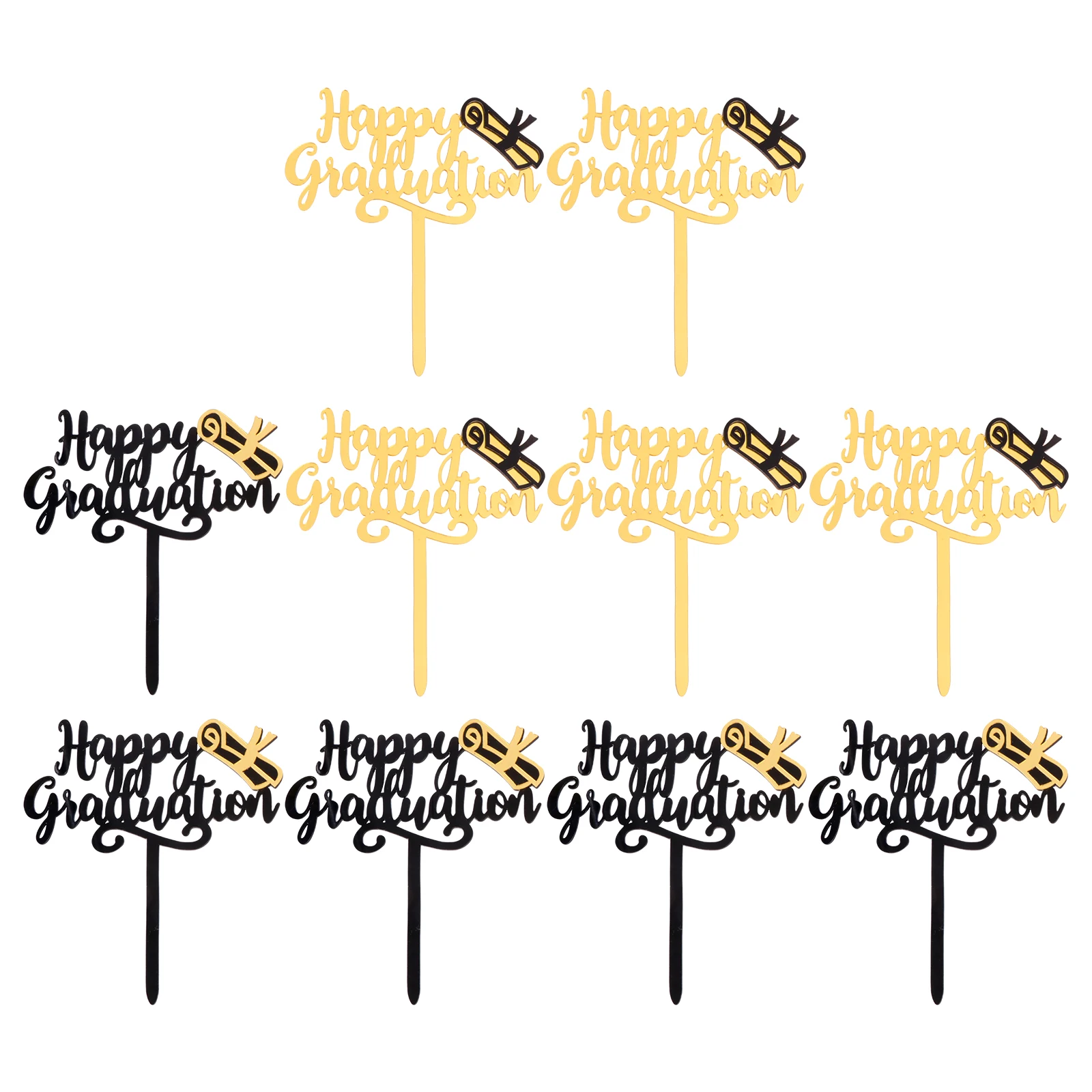 

10 Pcs Cake Topper Cake Topper Graduation Decor Party Dessert nament Delicate Shape Lightweight