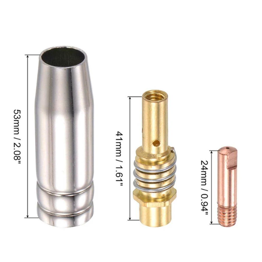 14pcs/set 15AK Consumable Welding Head 0.6/0.8/0.9/1.0/1.2mm MIG MAG Welding Torch Nozzle Gas Nozzle Tip Holder