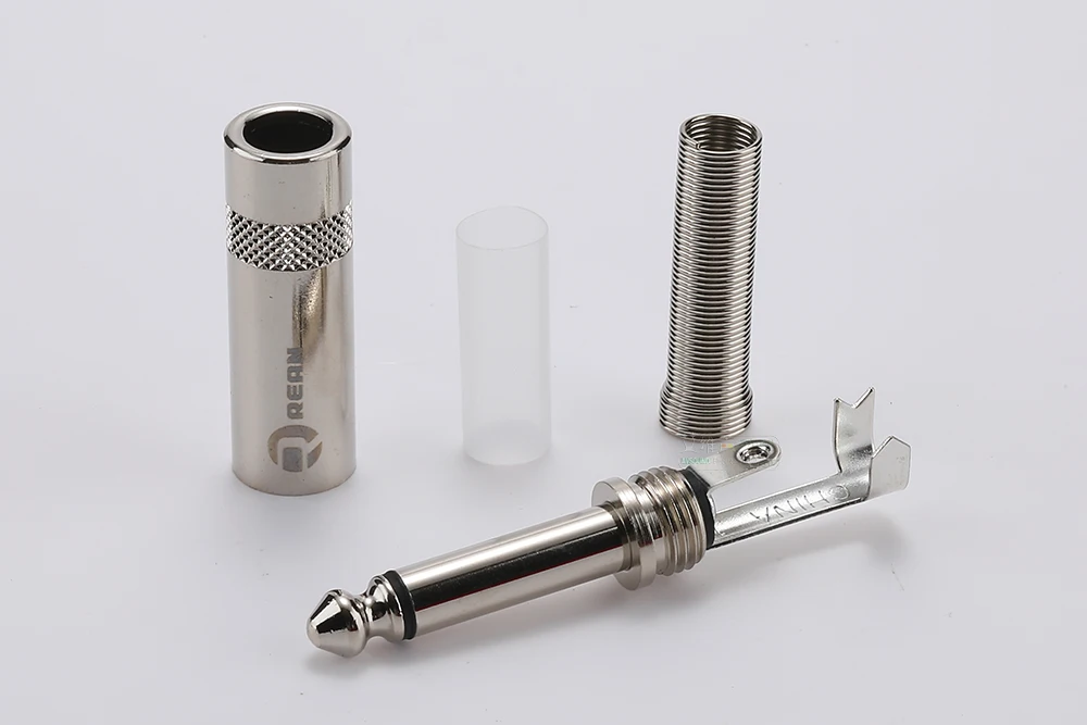 REAN 6,35mm TRS Stereo 3-Polig Vergoldeter 1/4'' TS Mono 2-Polig Stecker 6,5 Gerader Stecker für Instrumente, Gitarre, Bass, Mikrofon – Detail 22