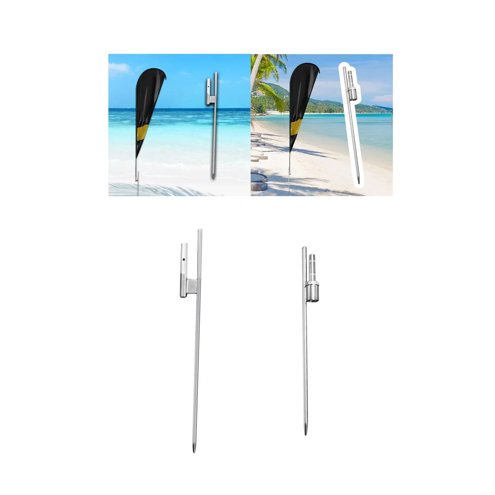 

Feather Flag Base Portable Accessories Banner Flag Pole Spike Iron Flag Ground Stake for Dragon Boat Races Beach Garden Outdoor