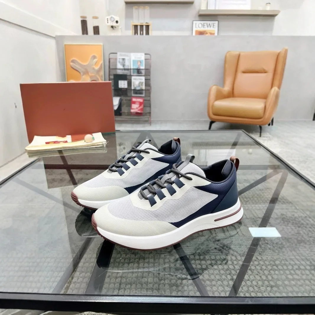 جديد جلد طبيعي تنفس شبكة احذية الجري في الهواء الطلق للرجال، أحذية رياضية كاجوال مريحة مع الأربطة للاستخدام #1