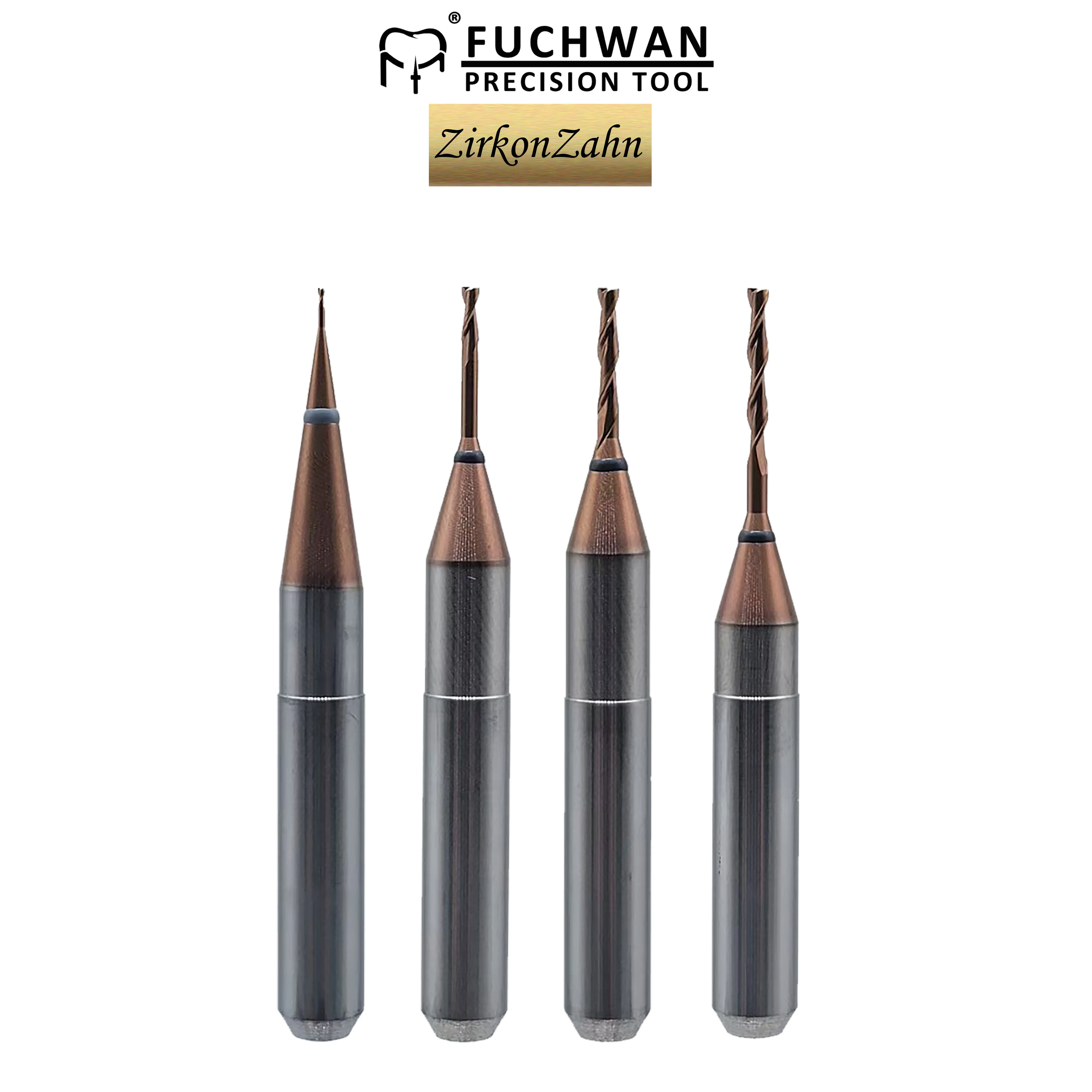 Fuchwan Alloy Tungsten Dental Titanium/Cocr Flat Milling Burs Compatible For ZirkonZahn CAD CAM System Metal cutting  Tools