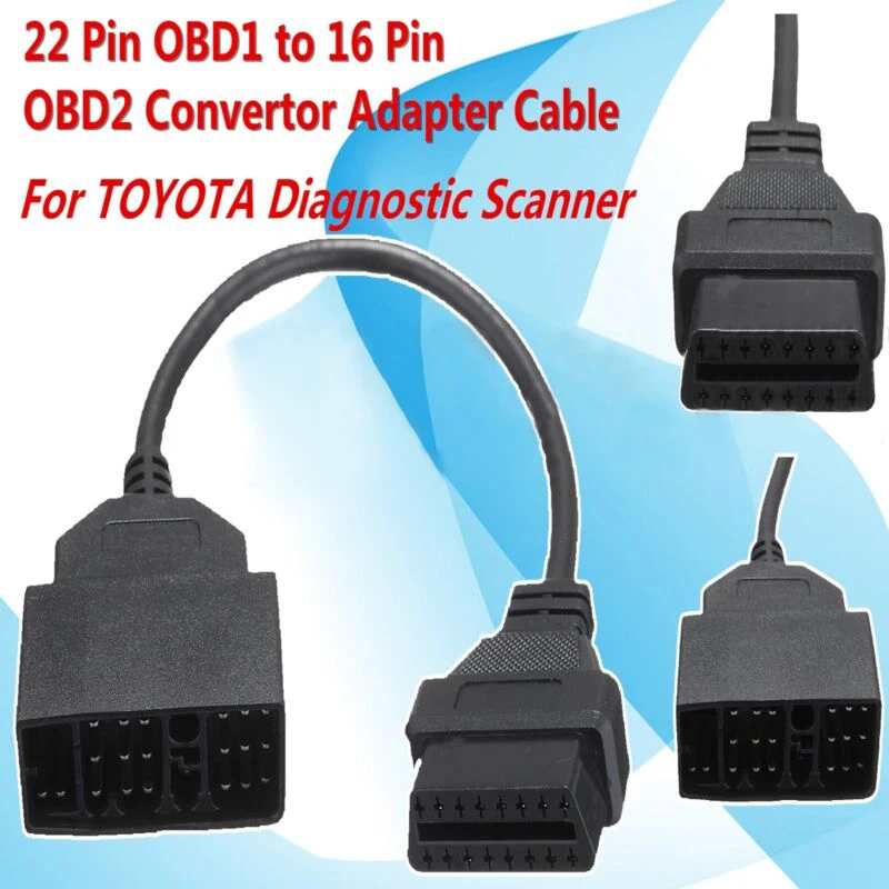 22 Pin OBD1 To 16 Pin OBD2 Converter Adapter Cable For TOYOTA Diagnostic Scanner Vehicle Fault Diagnosis Instrument