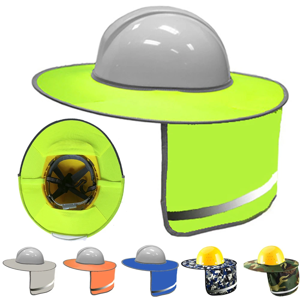 

1pc Outdoor Safety Hat Neck Shield Cover Summer Sun Shade High Visibility Reflective Strip Safety Cap For Construction Worker