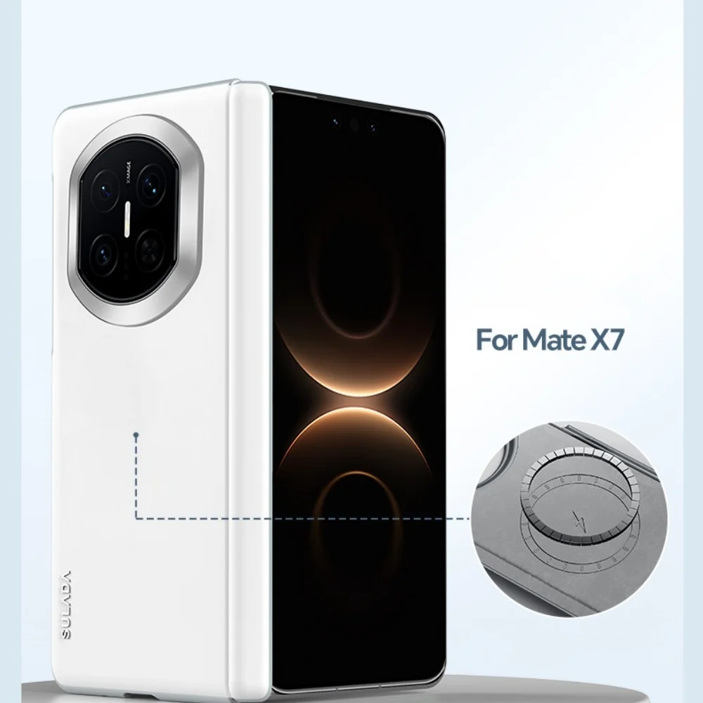 

Тонкий магнитный чехол из жидкой кожи для Huawei Mate X7, защитная задняя крышка на петлях