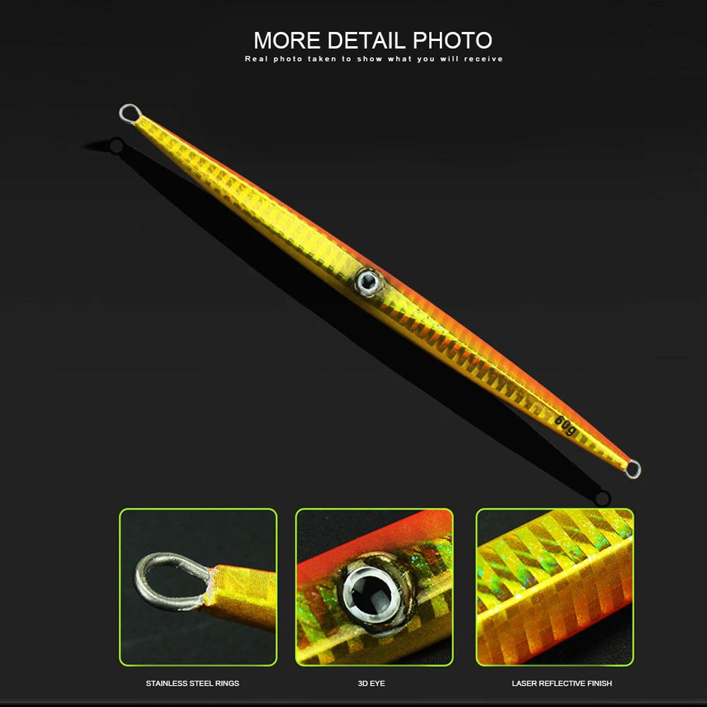 JEKEKU NEW Model 5pcs Metal Fishing Lure 60g 80g 100g 120g 150g Hard Lure Fishing Metal Jig SaltWater Sea Fishing Wobbler Lure