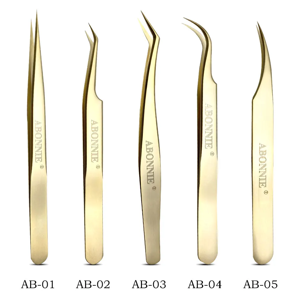 ABONNIE Rvs Wimpers Pincet Valse Wimpers Extension Pincet Tangen Applicator Clip Makeup Tools