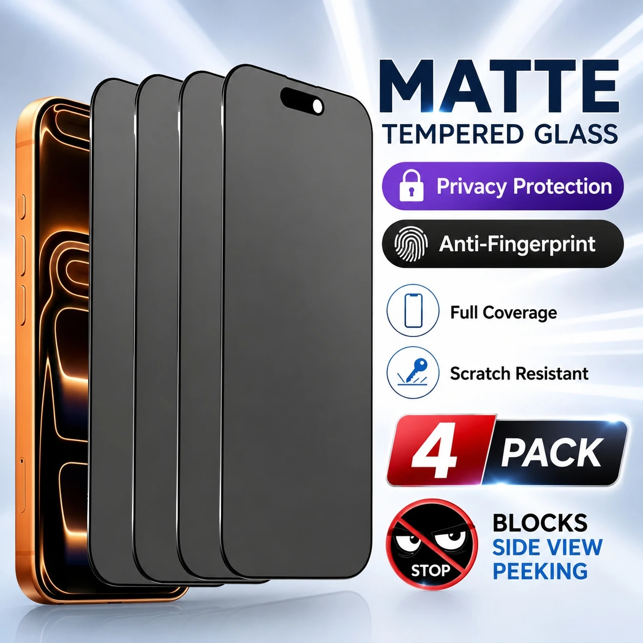 Vollflächiger Matter Sichtschutz-Bildschirmschutz für iPhone 15 17 16 Pro 13 14 Pro Max 17e Air X XR Anti-Fingerabdruck Anti-Spionage-Folie