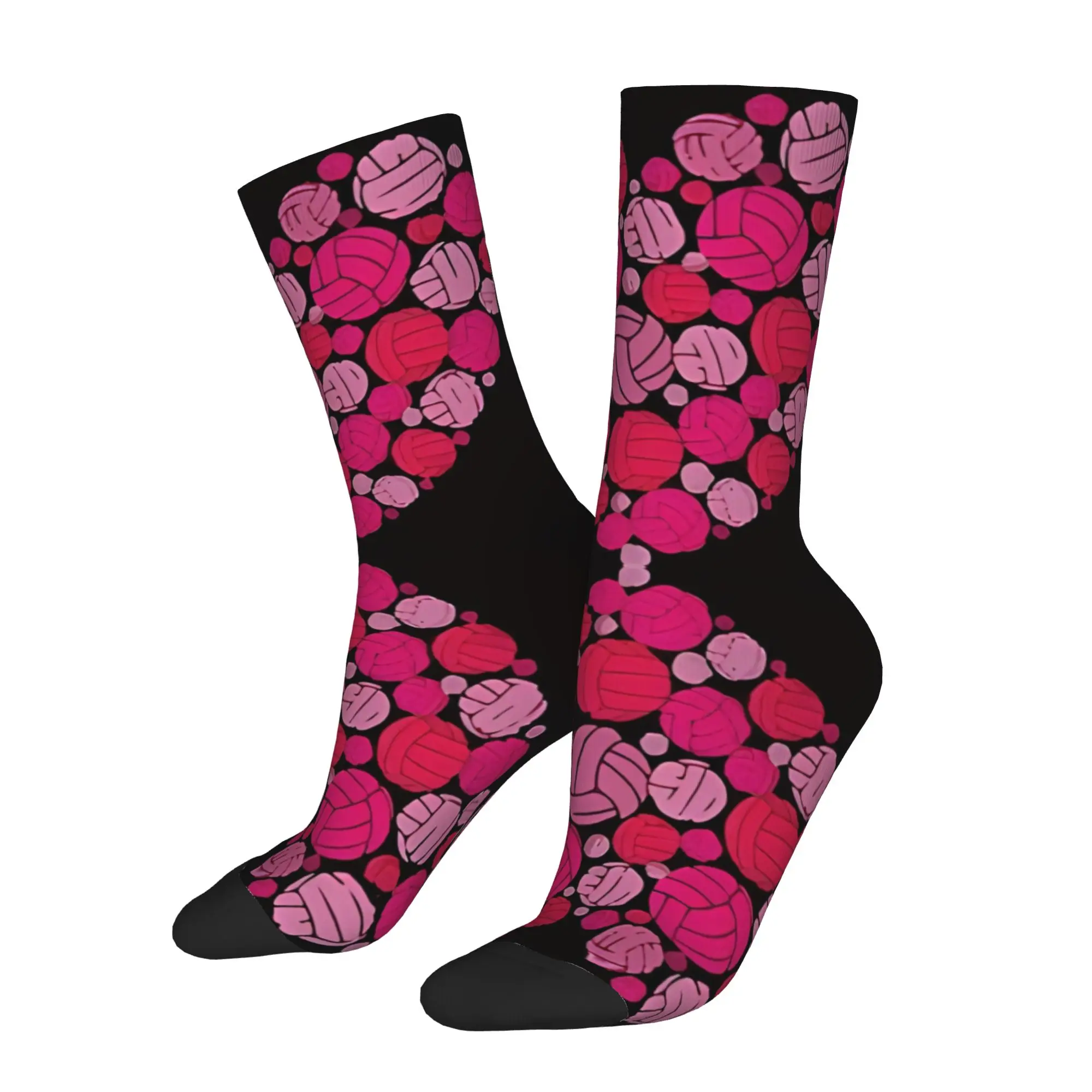 

1 Pair Funny Sock I Love Volleyball Lucjy Vintage Seamless Pattern Printed Men Socks Novelty Men's Socks