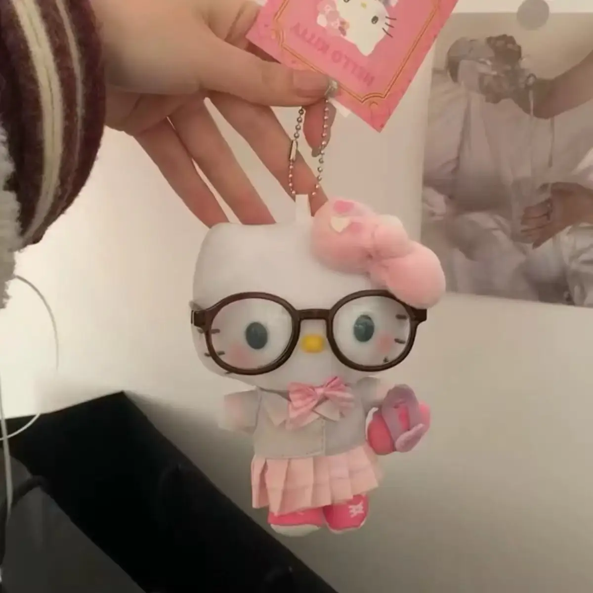 Nieuwe Sanrio Kimono Hello Kitty Pluche Pop Sleutelhanger Cartoon Leuke Kitty Kat Pluche Sleutelhangers Tas Decoratie Autosleutel Hanger