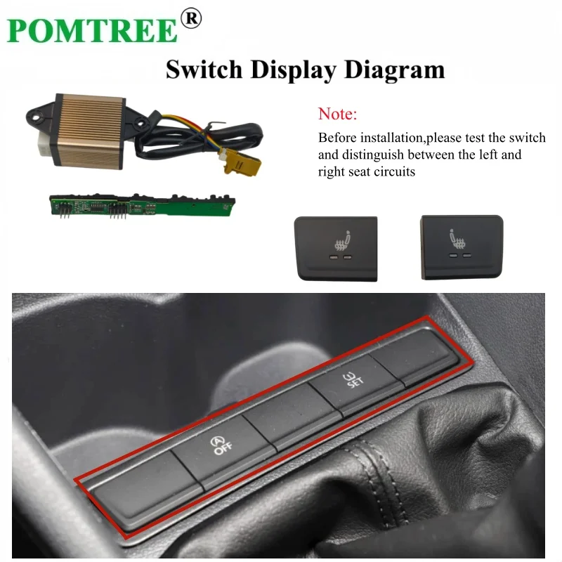 12V Built-in Car Seat Heating System Kit Fit Jetta VA3 2019-2026,Including Carbon Fiber Heater Pads And Switch Kit,Fit 2 Seats