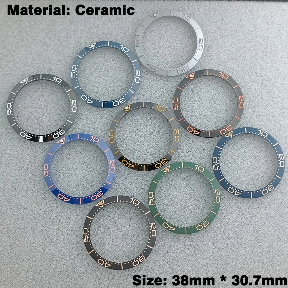 38mm ceramic bezel insert ring inclined surface fitting 40mm watch NH35 NH36 NH34 GMT diving men's watch parts accessories